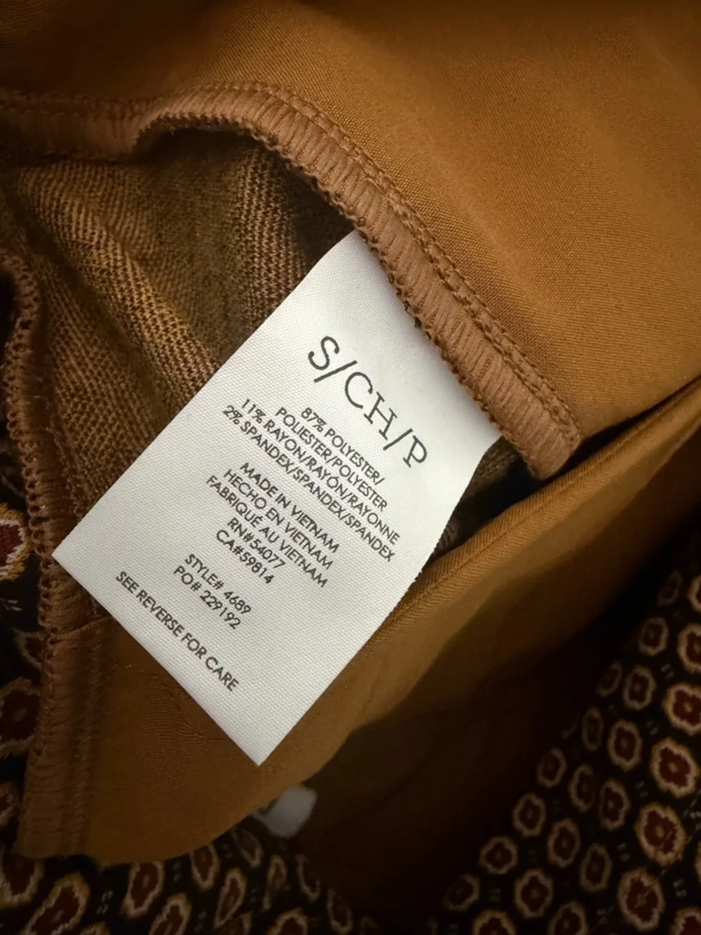 CAbi dandy popcorn Brown Patterned crop pants size small - Picture 6 of 6